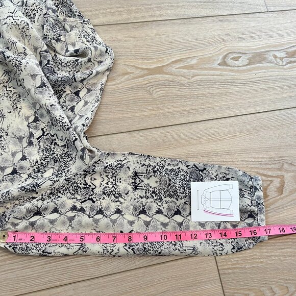 Lux & Chic Cynthia Rowley 100% Silk Button-Front Tunic | Cream Snake Print | S - Picture 15 of 16